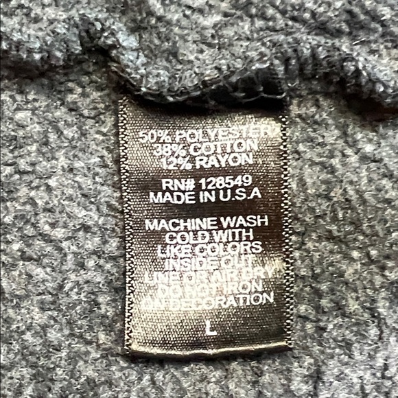 AVIATOR MEN’S NATION RELAXED PULLOVER CHARCOAL HOODIE SZ L - Picture 8 of 13